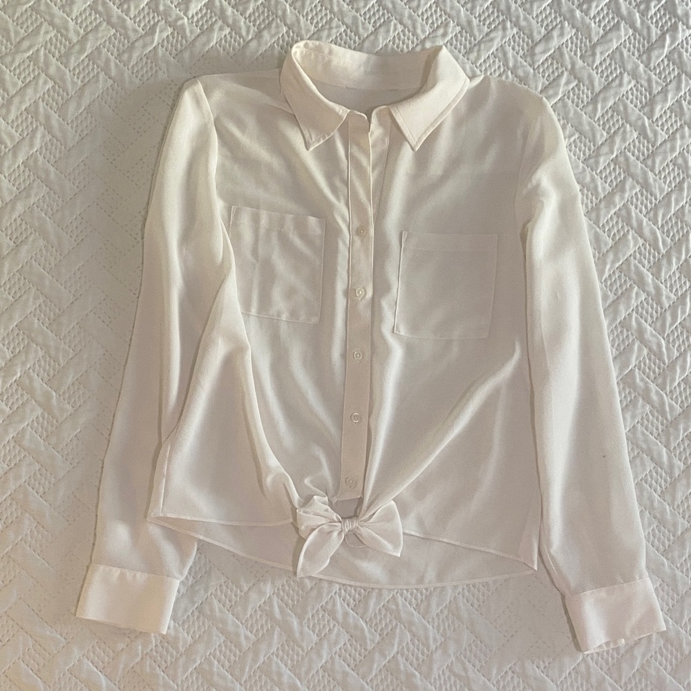 Elegant Cream Button-Up Blouse